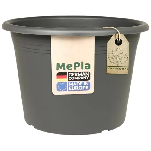 MePla Blumentopf Cilindro - runder Pflanzkübel - wetterfestes Pflanzgefäß - UV-beständiger Blumenkübel - Pflanzentopf - Kübel - Ø 30 - Anthrazit