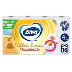 Zewa Ultra Senses Mandelblüte Toilettenpapier, 4 lagig 29279-03 , 1 Packung = 16 Rollen à 135 Blatt