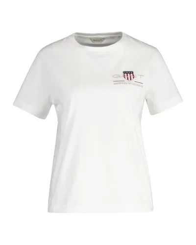 Gant Herren Reg Archive Shield T-Shirt, Weiß, XXL EU - T-Shirts für Herren mit regulärer Passform, bietet ein angenehmes Tragegefühl und weiche Haptik für einen klassischen, eleganten Look.