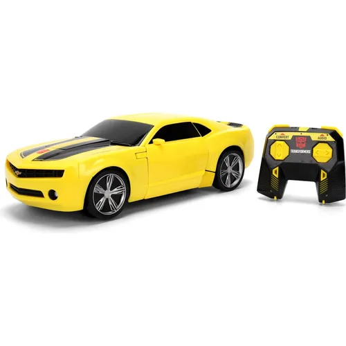 Jada TRANSFORMERS RC CONVERTING BUMBLEBEE Ferngesteuertes Auto - Ferngesteuertes Auto mit automatischer Verwandlung in einen Roboter, authentischen Geräuschen und 2,4 GHz Steuerung für actiongeladenen Spielspaß.