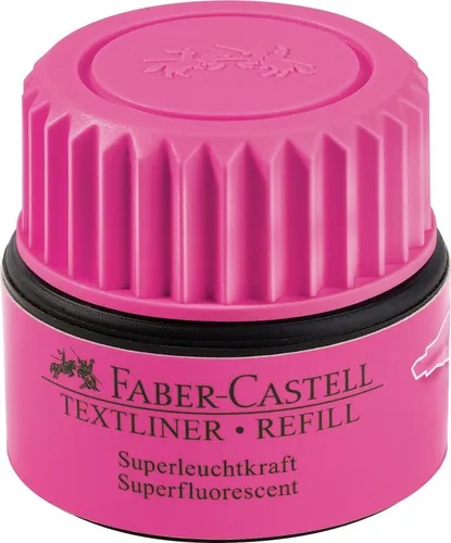 FABER-CASTELL 154928 - Textmarker Refill, pink, für Textliner 1543/1546/1548, umweltfreundliche Tinte und mehrfach nachfüllbar