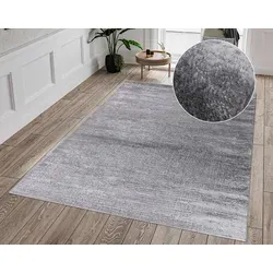 my home Teppich Ariano, Vintage-Design, grau 200 cm x 200 cm - Sonstige Elektroinstallationsartikel, maschinell gewebter Teppich mit Hoch-Tief-Struktur und schmutzabweisenden Eigenschaften, ideal für stilvolle Wohnräume.