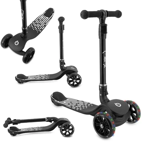 MoMi SAN 2-in-1 3-Rad-Kinderroller – höhenverstellbar, klappbar, mit LED-Rädern - Ideal für Kinder ab 3 Jahren, bietet dieser leichte Roller mit höhenverstellbarem Lenker und klappbarem Design optimalen Komfort und Sicherheit. Perfekt für Gleichgewichtstraining und einfache Handhabung.