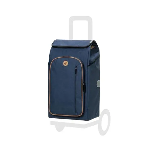 Andersen Einkaufstrolley Ersatztasche - 61 Liter - mit Kühlfach - Faltbar in Folke Blau - Praktische Ersatztasche für Andersen Trolleys mit großem Hauptfach und Kühlfach für frische Einkäufe. Wasserabweisend und faltbar für einfache Aufbewahrung. Ideal für den täglichen Einkauf!