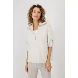 Monari Strickcape Jacke Zopf Rundhalsausschnitt beige XXXL (46) - Funktionsjacke im modischen Oversize-Schnitt, aus elastischem Material für hohen Tragekomfort, ideal für lässige Outfits.