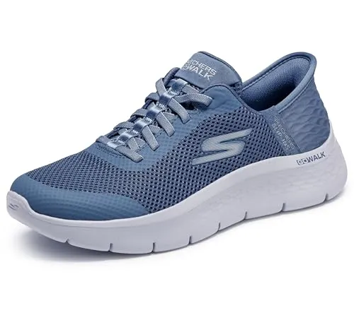 Skechers Damen GO Walk Flex Grand Entry Sneaker, Blue, 35 EU - Damen-Walkingschuhe mit exklusivem Fersenkissen für sicheren Halt und reaktionsfreudiger ULTRA GO-Dämpfung, ideal für komfortables Gehen.