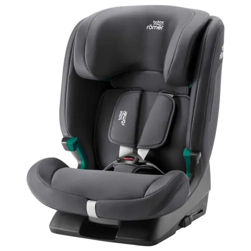 BRITAX RÖMER Kindersitz EVOLVAFIX, ISOFIX, 76-150 cm, Midnight Grey - Sicherer i-Size Kindersitz für Kinder von 76 bis 150 cm. Mit innovativer Flip & Grow Funktion für lange Nutzung und mehrfach verstellbaren Ruhepositionen für optimalen Komfort. Einfache Installation durch ISOFIX & Top Tether.