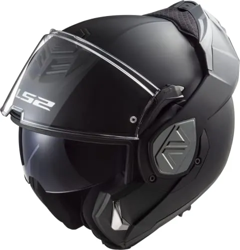 LS2 Klapphelm ADVANT SOLID Matt Black M - Motorradhelm mit modularer Bauweise, bietet Sicherheit durch KPA-Schale und Doppelte Homologation für Jet und Integral. Ideal für vielseitige Nutzung und Komfort bei Fahrten.
