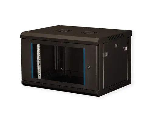 VALUE Wandgehäuse 19-Zoll 6HE, 600x450mm schwarz - Servergehäuse mit robustem Stahl und abnehmbaren Seitenwänden, ideal für flexible Netzwerkverkabelung und einfache Montage.