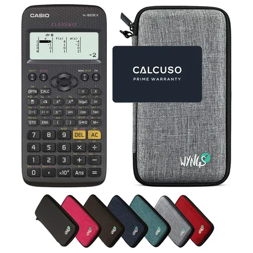 Casio fx-82DE X mit Schutztasche von WYNGS - Ideal für Schule und Studium - Wissenschaftlicher Taschenrechner mit 276 Funktionen und robuster WYNGS Schutztasche für optimalen Schutz vor Stößen und Kratzern. Perfekt für Mathe und Naturwissenschaften, inklusive 5 Jahre Garantie von CALCUSO.