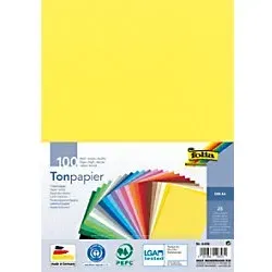 Folia DIN A4 Bastelpapier Farbig sortiert 130 g/m2 100 Blatt