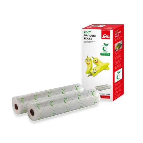 SOLIS OF SWITZERLAND Vakuumier-Folienrollen ECO S0166 - 2 Rollen, 30x600 cm, umweltfreundlich und mehrfach verwendbar, ideal für Sous Vide und Gefrierschrank