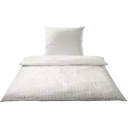 Elegante Chelsea 7013 Bettwäsche, 240 x 220 + 2 x 80 x 80 cm - Hochwertige Seersucker Bettwäsche in Wollweiß, ideal für stilvolle Schlafzimmergestaltung und hervorragenden Schlafkomfort.