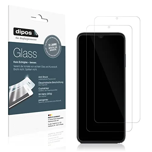 dipos I 2X Displayschutz klar kompatibel mit Telekom T Phone Pro Schutzfolie 9H Anti-Shock