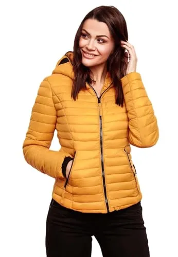 Navahoo Damen Übergangs Stepp Jacke B348 mit Kapuze - Funktionsjacken, zeitloses Design mit leicht tailliertem Schnitt und weichem Obermaterial für optimalen Tragekomfort.