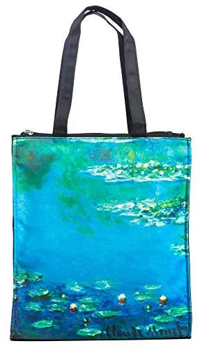 LUCKYWEATHER Shopper Einkaufstasche Twin Double Bag Damen Motiv Monet WATER LILIES (Seerosen) I Shopping Bag wasserabweisend I Einkaufs/Tragetasche ideal als Geschenk für Frauen