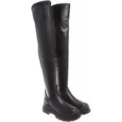 Buffalo Aspha Stretch Frauen Vegane Über Das Knie Stiefel Schwarz – 6,5 UK - 40 EU - 9 US / Schwarz - Schwarz - 40