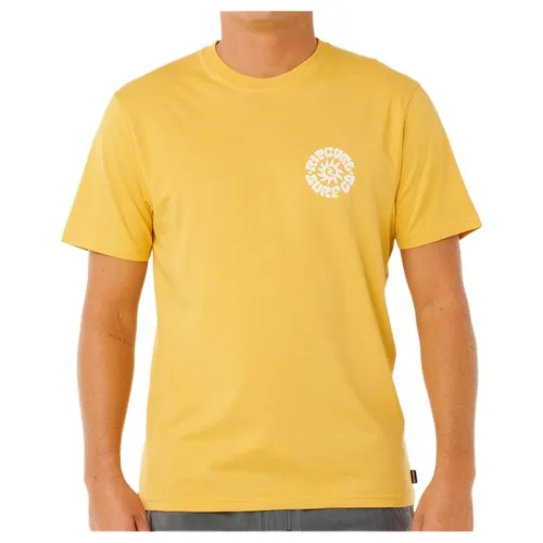 RipCurl Pacific Rinse Circle Tee ochre (0014) L - Stylisches Herren T-Shirt aus 100% Baumwolle mit auffälligen Drucken. Ideal für den Alltag und das Surfen, bietet es hohen Tragekomfort und eine lässige Passform.