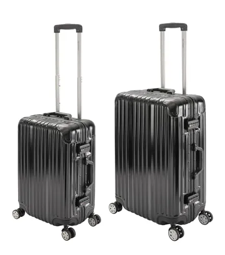 Travelhouse Trolleyset London - 2-tlg. mit TSA Schloss - Koffer Set aus Polycarbonat mit stabilem Aluminiumrahmen und TSA Zahlenschloss. Ideal für sichere und komfortable Reisen, ausgestattet mit leisen 360° Rollen und großzügigem Volumen.