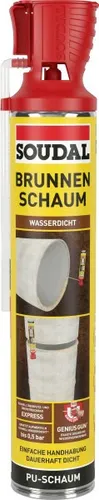 Soudal 1K Brunnenschaum Genius Gun 750 ml - Bauschaum für präzise Anwendungen, ideal zum Abdichten und Isolieren von Brunnen und Rohren, einfache Handhabung mit Genius Gun.