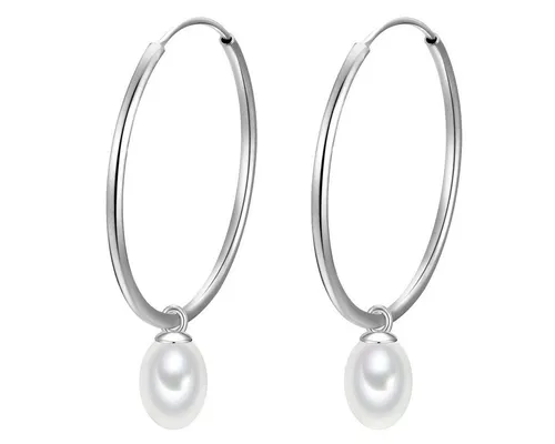 Glanzstücke München Paar Creolen Silber aus Sterling Silber - Elegante Creolen aus hochglanzpoliertem Sterling Silber, ideal für jeden Anlass. Mit einer Perlengröße von 6.1 mm und einem Gewicht von nur 1.4 g, bieten sie perfekten Tragekomfort und Stil.