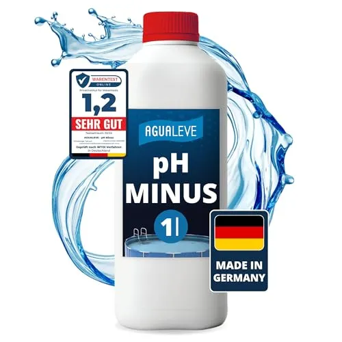 AGUALEVE® pH Minus 1 Ltr. | senkt den pH-Wert punktgenau | für Pools, Aufstellpools, Whirlpools jeder Art und Größe | Markenqualität Made in Germany | mit Note 1,2 getestet
