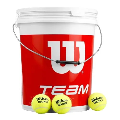 Wilson Tennisbälle Team W Trainer - 72 Tennisbälle im Eimer - Tennisbälle für Training, drucklos und langlebig, ideal für Trainer und Spieler in jedem Alter.
