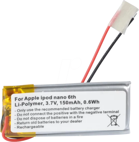 AKKU IPD NANO 3 - MP3-Player Akku für Apple iPod nano 6G, Li-Po, 150 mAh