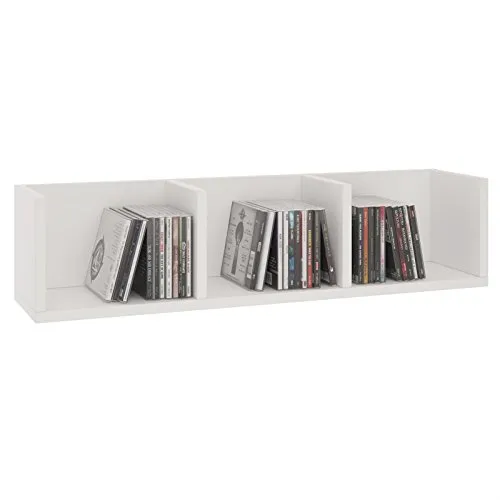 Caro-Möbel CD-Regal STARS - CD-Regal in modernem Design mit 3 Ablagefächern, ideal für kleine Räume. Perfekte Kombination aus Funktionalität und Stil für Ihre CDs, DVDs und Dekoartikel.