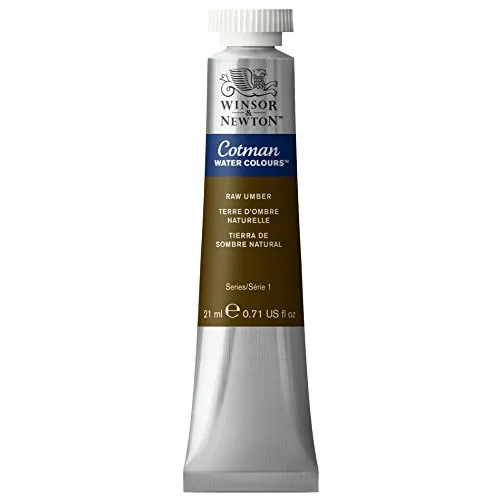 Winsor & Newton 0308554 Cotman Aquarellfarbe mit ausgezeichneter Transparenz, Farbkraft und Verarbeitungseigenschaften, Wasserfarbe 21ml Tube - Umbra natur