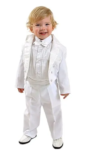 familientrends 5-teiliger Kinderanzug für Kommunion und Hochzeit - Anzüge & Sakkos für Jungen: Festlicher 5-teiliger Frack mit Hose, Fliege und Hemd – ideal für besondere Anlässe wie Kommunion oder Hochzeiten.
