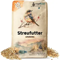 Streufutter SCHALENLOS 25 kg - Vogelhauptfutter ohne Schalenrückstände, ideal für die ganzjährige Fütterung von Wildvögeln und freilebenden Tieren. Perfekt für Vogelhäuser und Futterspender!