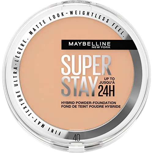 Maybelline New York 2-in-1 Puder Make-Up, Wasserfest und mattierend mit hoher Deckkraft, Super Stay Hybrid Powder Foundation, Nr. 40, 1 Stück
