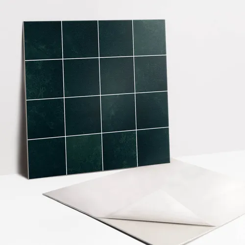 Selbstklebende PVC-Fliesen Flaschengrünes Mosaik - Moderne selbstklebende Fliesen für einfache Montage. Ideal für Büro, Wohnzimmer und Küche. Maße 30x30 cm, langlebig und pflegeleicht.