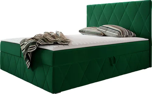 MIRJAN24 Boxspringbett Simoti - Doppelbett mit zwei Bettkästen - Boxspringbett Simoti 160x200 cm mit zwei praktischen Bettkästen für zusätzlichen Stauraum und einem komfortablen Topper für erholsamen Schlaf.