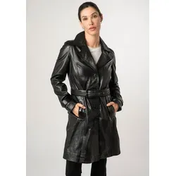 Mauritius Ledermantel MWLeonne mit Bindegürtel - Funktionsjacke aus 100% Schafsleder, winddicht und wärmend, ideal für stilvolle Auftritte in der kalten Jahreszeit.