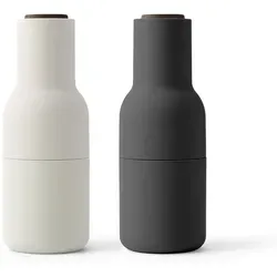 Audo Bottle Grinder Salz- und Pfeffermühlen Set - Küchenhelfer: Minimalistisches Design im Stil von Wasserflaschen, ideal für stilvolle Tischdekoration und praktische Nutzung.