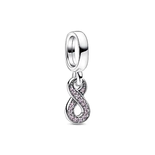 PANDORA Moments Funkelnder Unendlichkeits-Charm-Anhänger - Bead Charms für Damen, mit romantischem Unendlichkeitssymbol aus Sterling Silber und Kristall, perfekt für ewige Verbindungen und kompatibel mit Moments Armbändern.