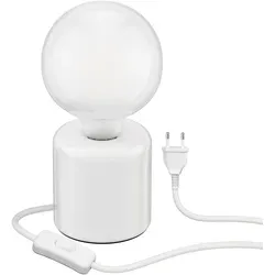 ledscom.de Tischlampe TIPO Porzellan rund weiß mit E27 G125 Lampe - Vielseitige Tischlampe aus hochwertigem Porzellan, ideal für jeden Raum. Mit E27-Fassung und energiesparender LED-Technologie sorgt sie für eine warme Atmosphäre und individuelle Lichtgestaltung.