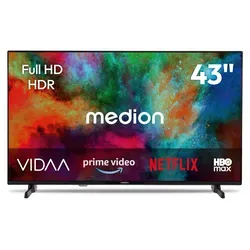 MEDION P14351 (MD 29233) - 43 Zoll Full HD Smart-TV, mit HDR, Netflix, Prime Video und integriertem Bluetooth für grenzenloses Streaming
