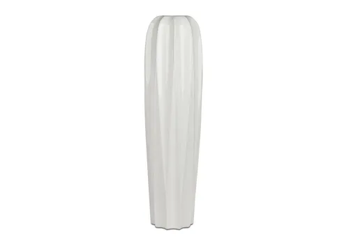 formano Bodenvase Basic - Elegante Keramikvase - Bodenvasen, stilvolle Bodenvase in weißer Keramik mit Relief, ideal für moderne Wohnräume und zur Präsentation von Blumen.