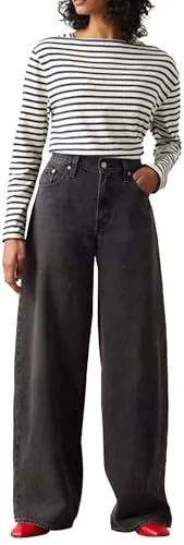 XL Straight Influential Lady - Lässige Baggy-Hosen - Bequeme Baggy-Hosen in Oversized-Passform mit Bindebund. Hergestellt aus 100 % Baumwolle, bieten sie einen lockeren Sitz an Hüfte und Oberschenkel. Ideal für einen entspannten Look.