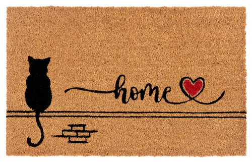 Fußmatte HANSE HOME "Kokos Cat Home, Türmatte", braun (kokos), B:40cm H:15mm L:70cm