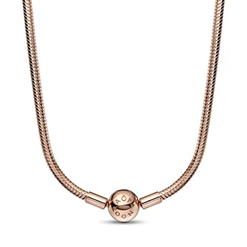 PANDORA Moments Schlangen-Gliederhalskette - 14 Karat rosévergoldet, 40cm - Entdecke die elegante PANDORA Moments Schlangen-Gliederhalskette aus rosévergoldeter Metalllegierung. Ideal zum Kombinieren mit Charms und Armbändern, verleiht sie jedem Look einen Hauch von Glamour.