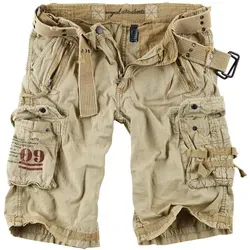 Surplus Royal Shorts in Beige, Größe S für Männer - Hochwertige Shorts mit viel Stauraum und Gürtel für einen lässigen Look und hohen Tragekomfort. Ideal für Freizeit und Outdoor-Aktivitäten.