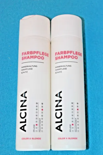 ALCINA Farbpflege-Shampoo 2x250ml - Shampoo für alle Haartypen, amonikausfrei mit Keratin für intensiven Farbschutz und Feuchtigkeit. Ideal für coloriertes Haar.