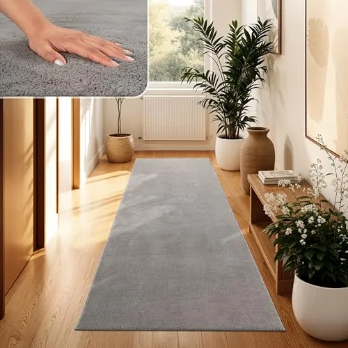 Paco Home Moderner Kuscheliger Teppich in Grau 100x200 cm - Kuscheliger Kurzflor-Teppich aus 100 % Polyester, rutschfest und pflegeleicht. Ideal für Wohnzimmer-Dekoration und maschinenwaschbar bis 30 Grad.