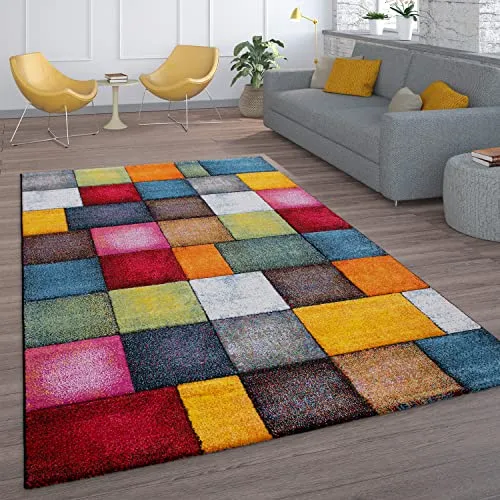 Paco Home Teppich Wohnzimmer Bunt - Modern für Kinderzimmer, 80x150 cm - Teppich fürs Kinderzimmer, maschinell gewebt aus 100% Polypropylen, ideal für Fußbodenheizung und mit STANDARD 100 by OEKO-TEX zertifiziert.