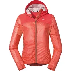 Schöffel Hybrid Jacket Flow Trail Damen - Georgia Peach (346) 46 - Winddichte Bike Jacke mit 4D BODY MAPPING für optimale Passform und höchsten Tragekomfort. Extrem leicht, wasserabweisend und ideal für Radfahren sowie Bergsteigen.