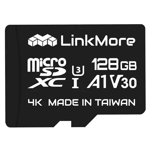 LinkMore 128GB XV13 (Agon) Micro SDXC Karte, A1, UHS-I, U3, V30, Klasse 10 kompatibel, Lesegeschwindigkeit bis zu 100 MB/s, Schreibgeschwindigkeit bis zu 40 MB/s, SD-Adapter inklusive